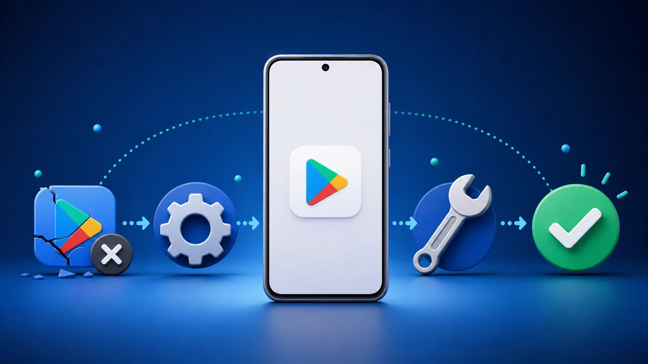 Celular sendo reparado após uma falha ao abrir a loja de aplicativos